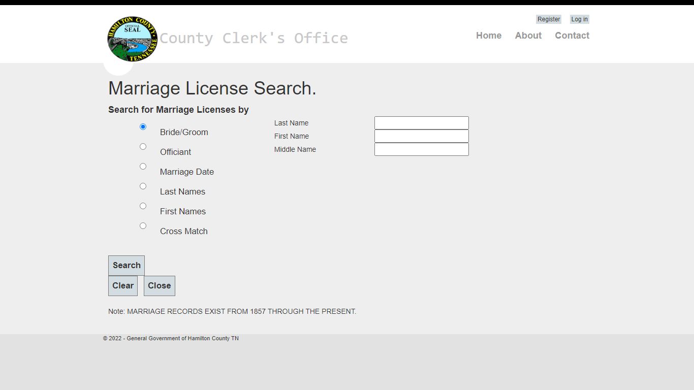 Marriage License Search - Hamilton County, Tennessee